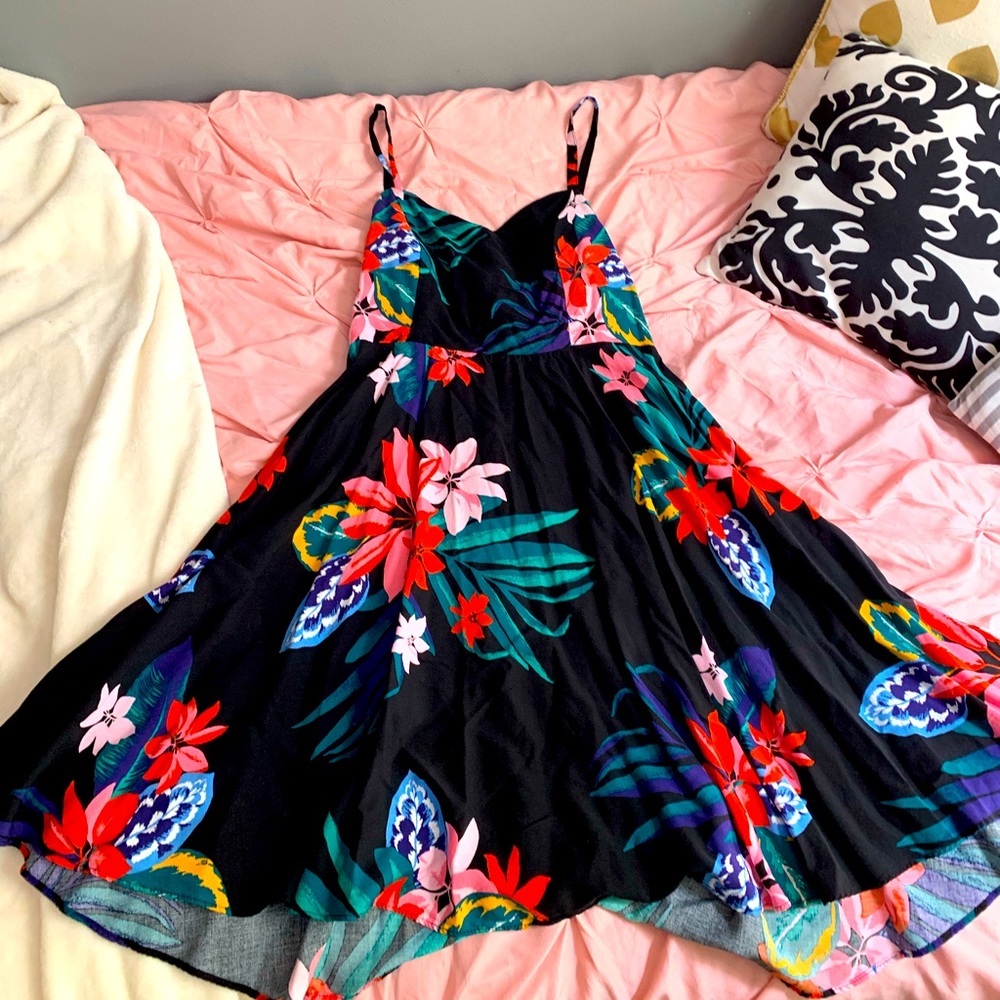 Old Navy black floral cami dress